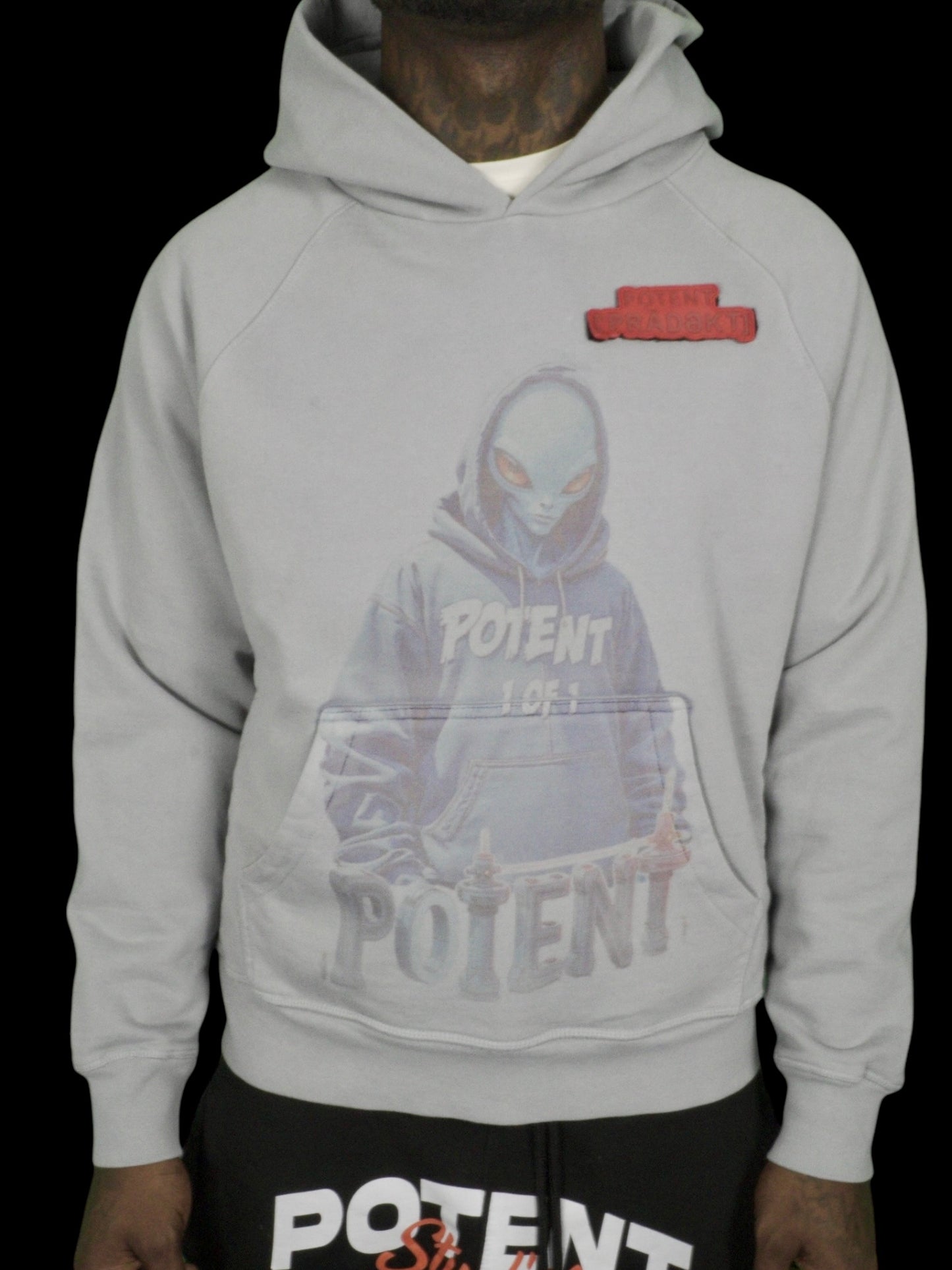 The Superior Hoodie: SM 1-of-1 Platinum Alien 4D Flex”