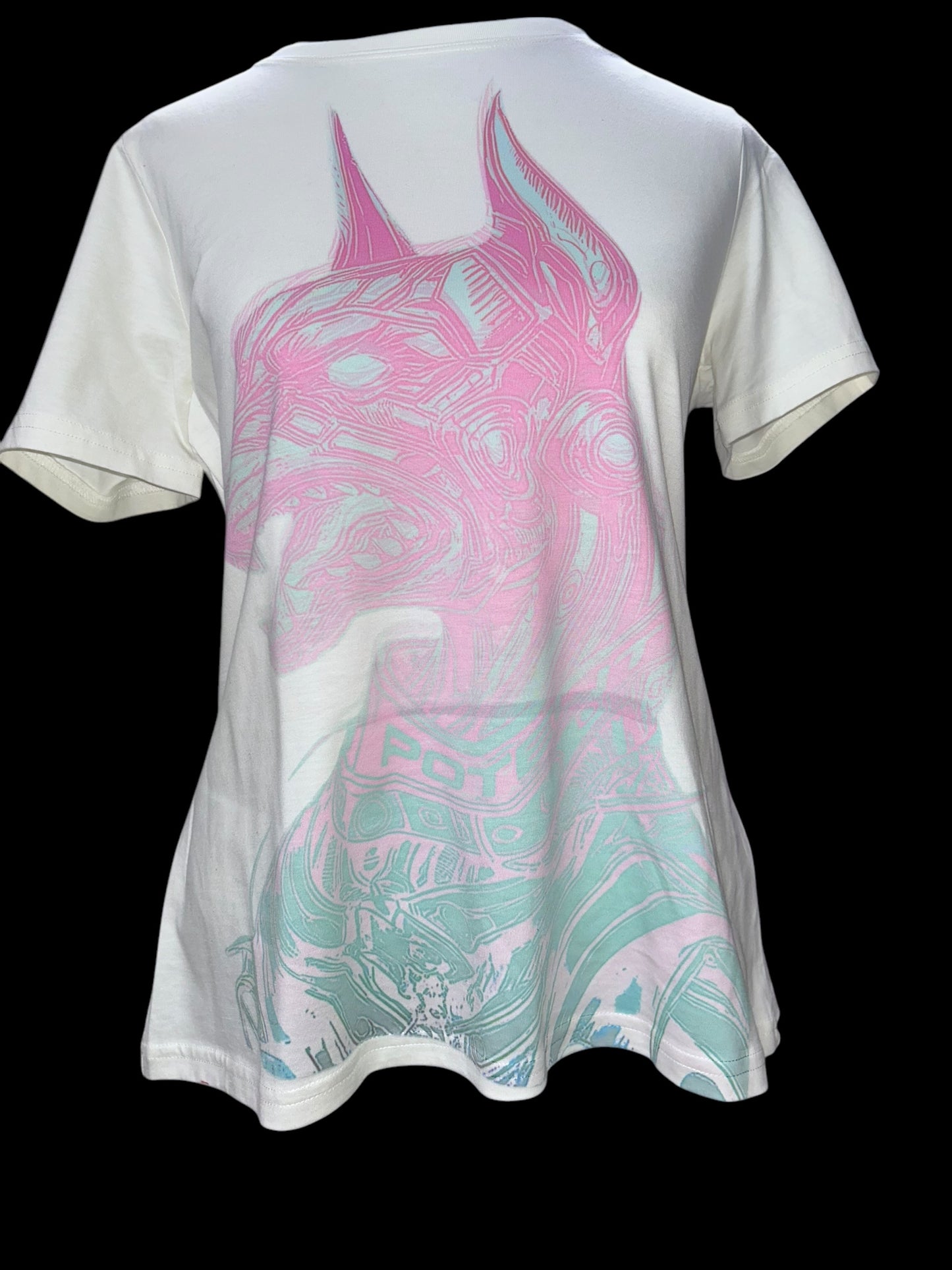 S Women’s T-Shirt | Dog Potent Ink Print | Miami Nights Colors